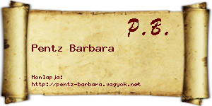 Pentz Barbara névjegykártya