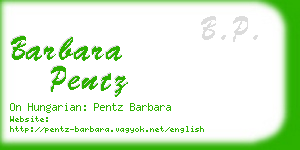 barbara pentz business card